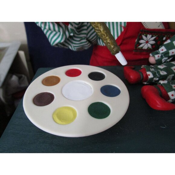 Vintage Animated Santa Painting Doll Light Up Candle Music Box Works GUC - Picture 11 of 16